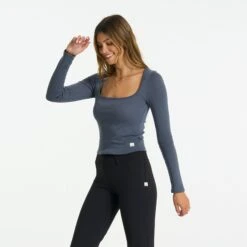 Long-Sleeve Sunrise Square Neck | Azure