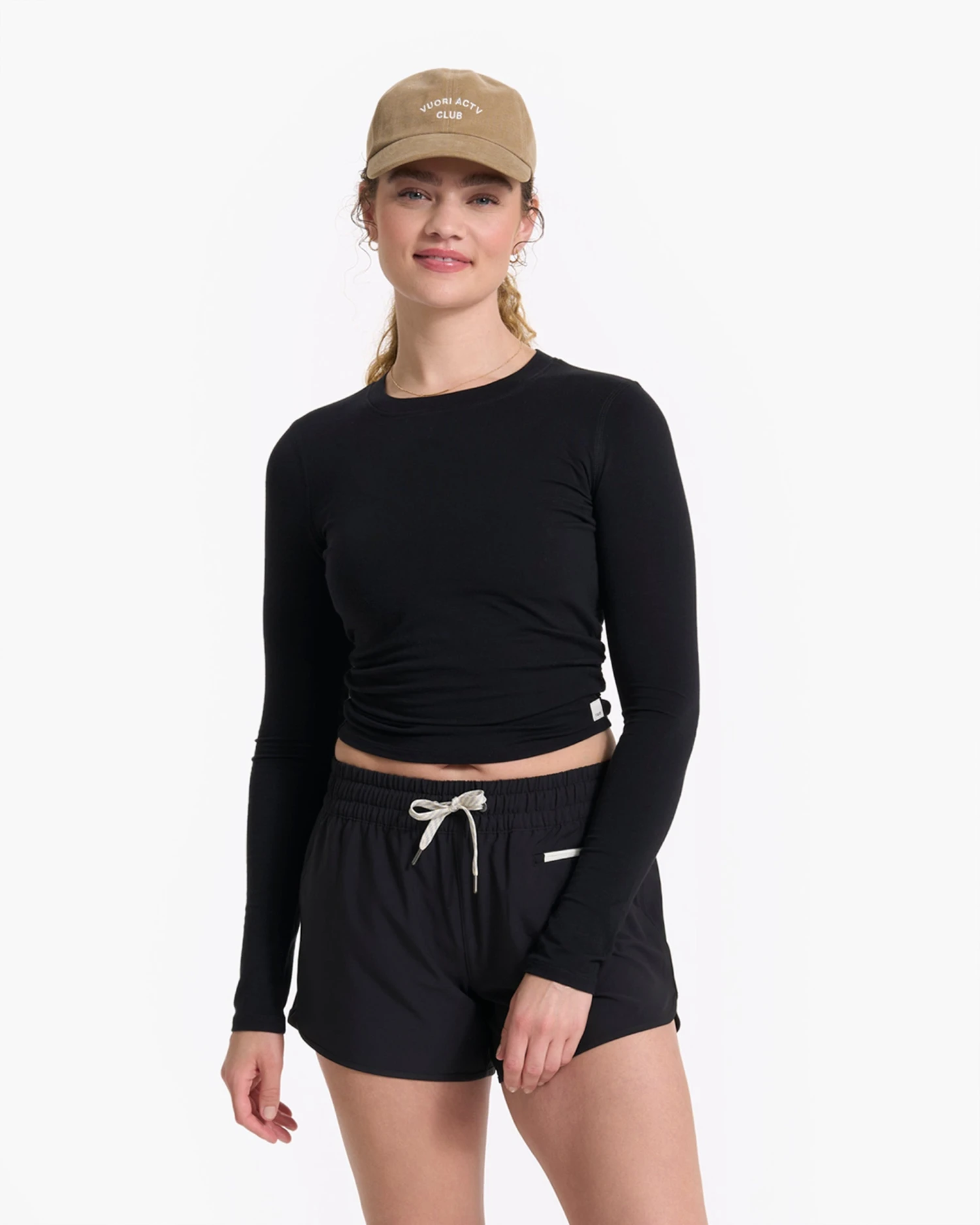 Long-Sleeve Coast Crop Crew | Black