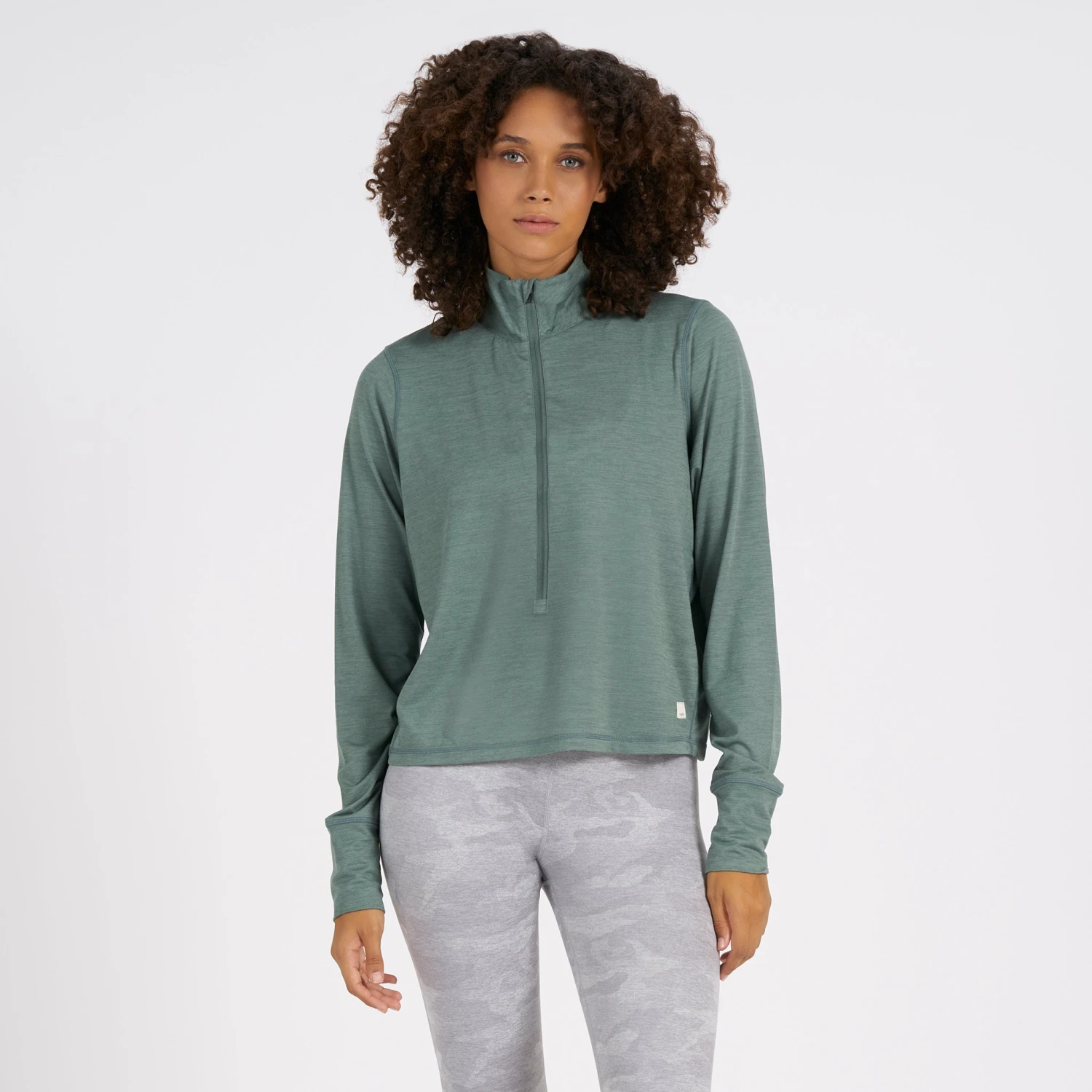 Crescent Half Zip | Kelp Heather