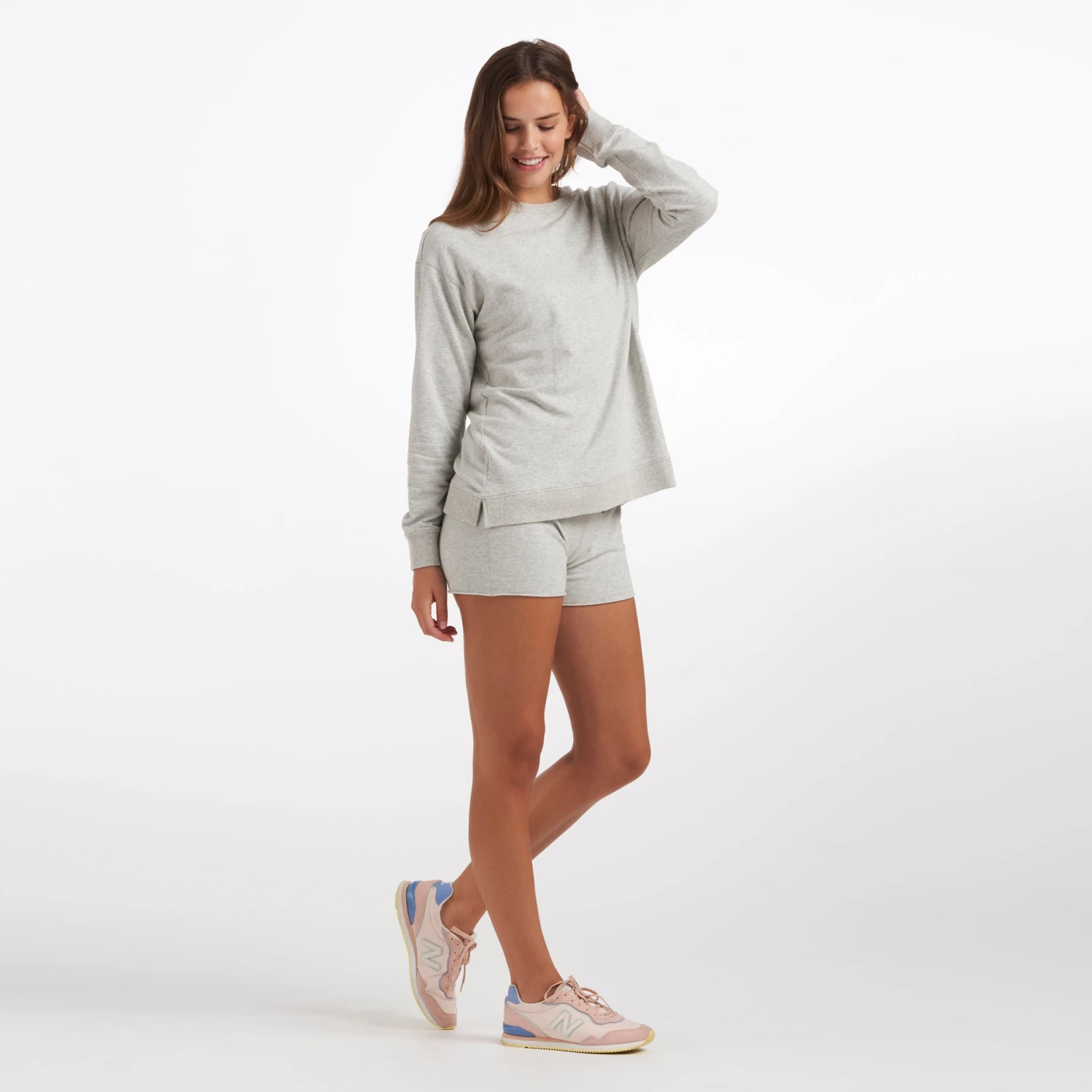 Laguna Oversized Crew | Light Heather Grey - Image 4