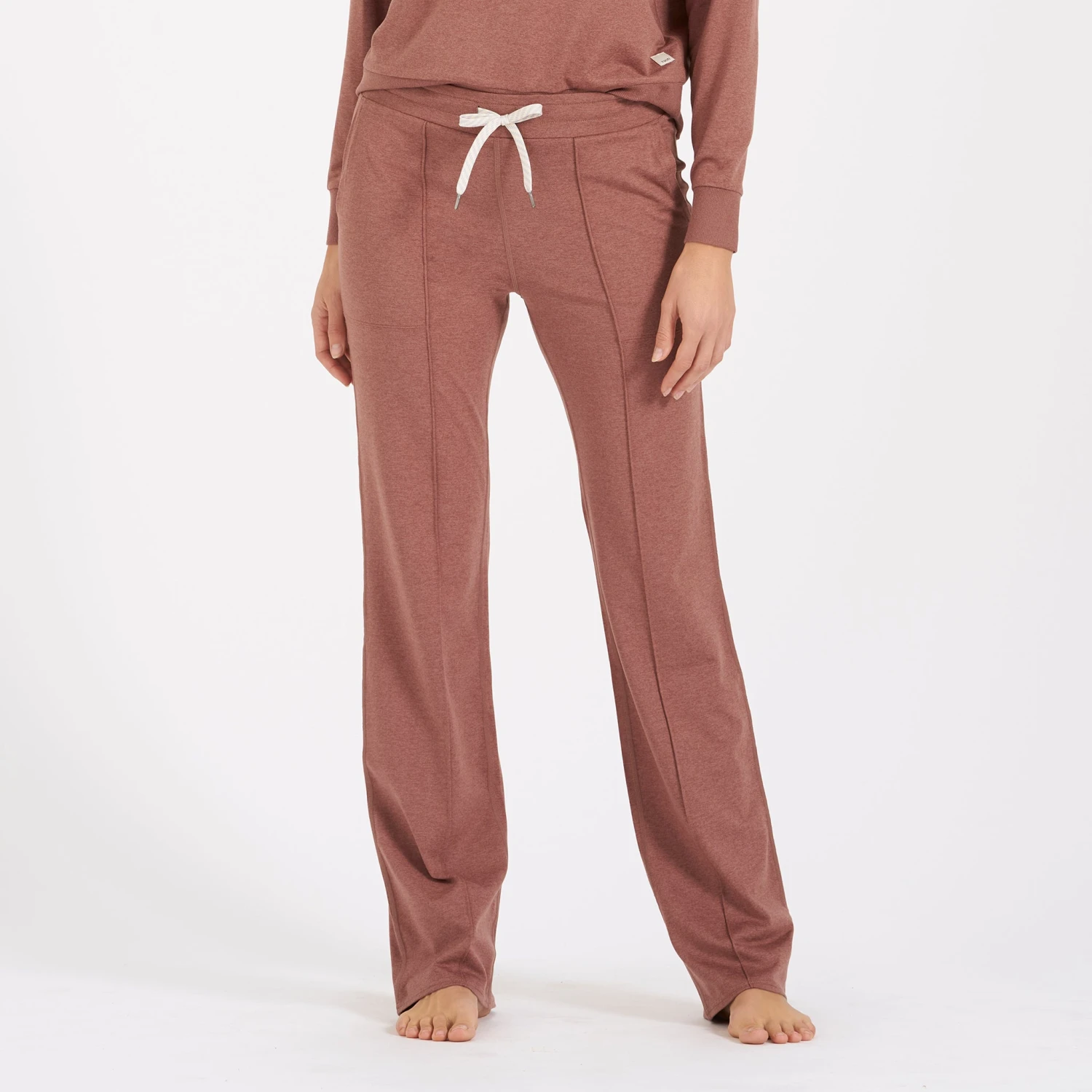 Halo Wide Leg Flare Pant | Terracotta Heather - Image 2