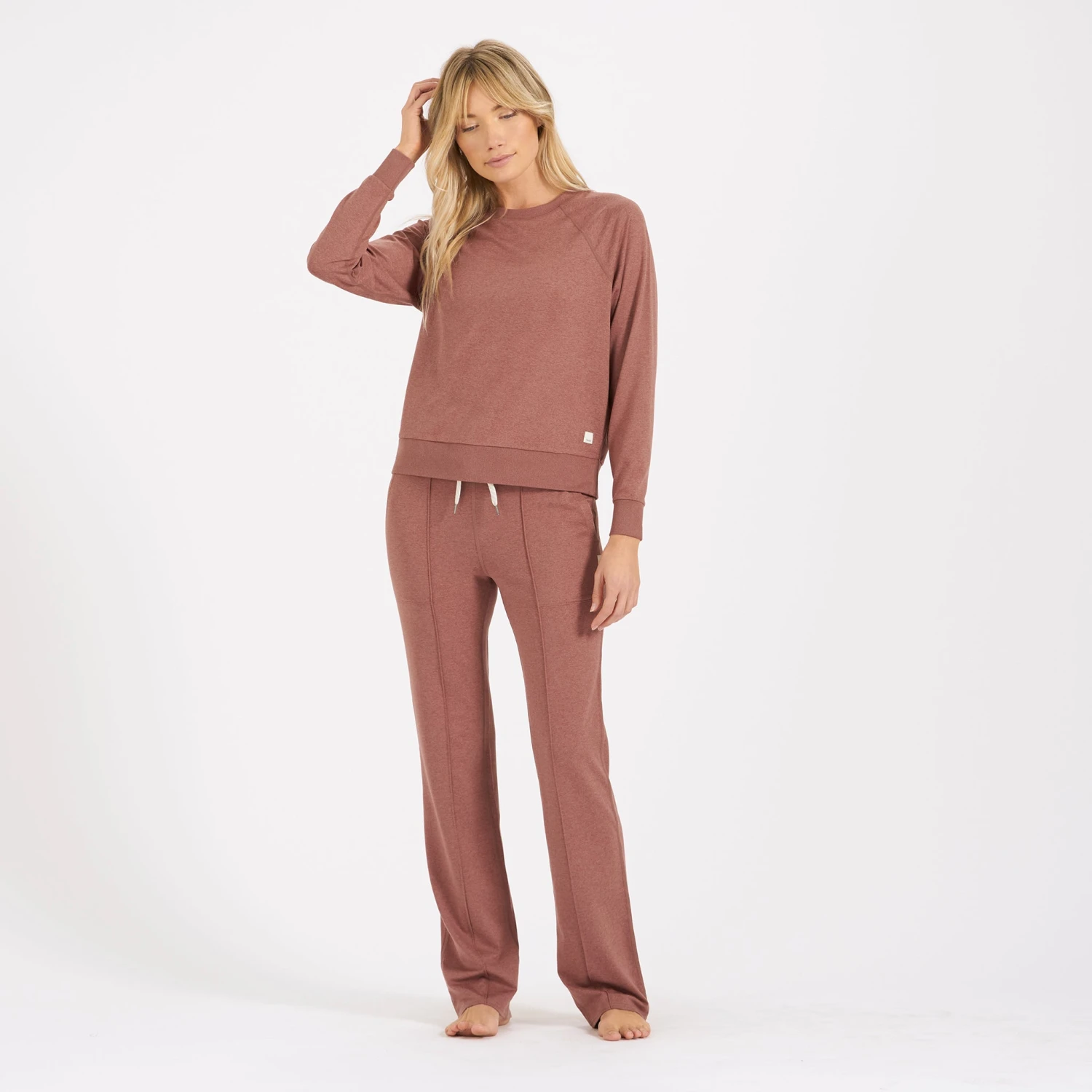 Halo Wide Leg Flare Pant | Terracotta Heather - Image 4