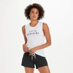 Hello Sunshine Tank | White (Shell Graphic)